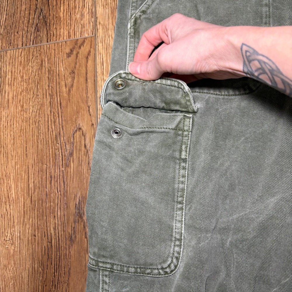 GAP Denim Easy Jean Womens M Olive Green Cargo Pants Relaxed Fit Drawstring - Picture 11 of 11